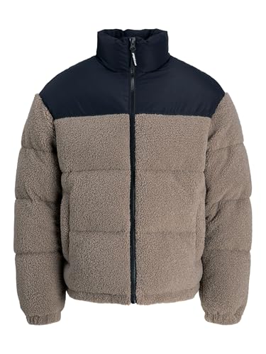 JACK & JONES Jcoflare Teddy Puffer Jacket, Desert Taupe, L