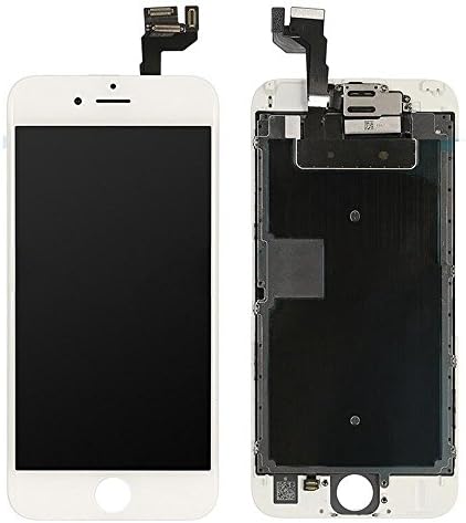 iPhone 6S Replacement White Screen 4.7, Preinstalled With Front Camera+Ear Speaker+Approximity Sensor+3D Touch Panel+Tempered Screen Protector. Including Installation Manuel and Fix Tools