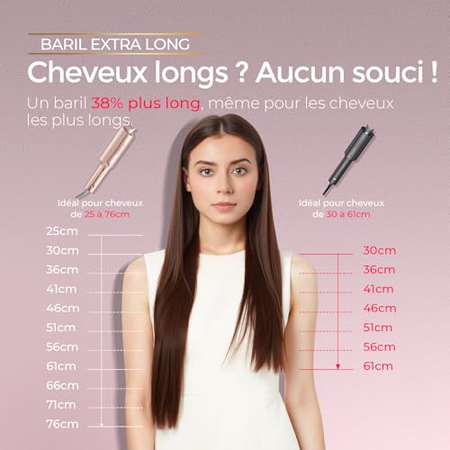 Automatic Curling Iron, TYMO Curlpro Plus Automatic Curling Iron Large Curling Iron 32 mm Beach Waves Curler for Long Hair Anti-Burning Hair Curler, Fast Heating, Rose Gold
