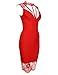 Meilun Womens Rayon Lace Patchwork Sleeveless Bandage Bodycon Club Party Dress (L, Red)