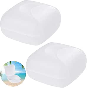 2-Pack Plastic Soap Cases - Black & Clear Travel Soap Holders For Camping & Hiking