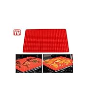 LALANG Microwave oven silicone Pyramid baking mat and roast meat mat (Red)