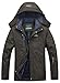 YXP Men's Mountain Waterproof Ski Jacket Windproof Rain Jacket Black Grey