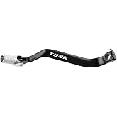 Tusk Folding Shift Lever - Black/Silver Tip Compatible with Kawasaki KLR650 | 2022-2026; Adventure ABS 2022-2026, Gen 3