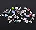 HooAMI 20PC Glass Heart Clip On Charm Fit Link Bracelet