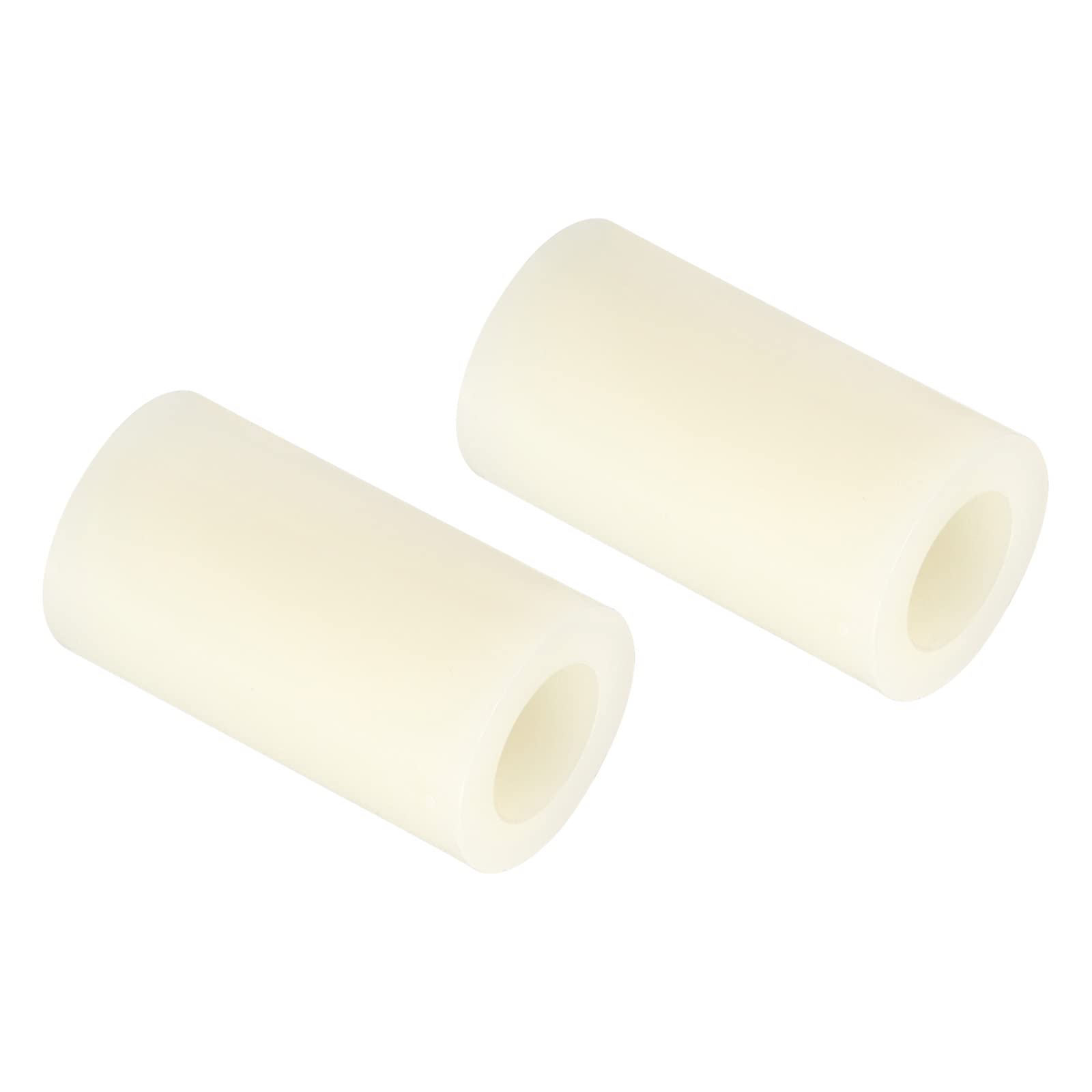 PATIKIL M8 Round Spacer Washer, 12 Pack Nylon 8.2mm ID x 14mm OD x 25mm L for M8 Screws Block 3D Printer TV Wall Mounting Electrical Outlet, Beige