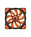APEVIA AF312L-SOG 120mm Orange LED Ultra Silent Case Fan w/ 15 LEDs & Anti-Vibration Rubber Pads (3-pk)