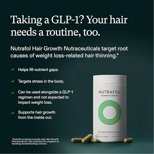 Nutrafol Women's Hair Growth Supplements, for Women 18-44 Years Old, Clinically Tested for Visibly Thicker, Stronger Hair, 100% Vegan Ingredients, Dermatologist Recommended - 1 Month Supply