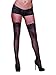 Dreamgirl Women’s Sheer Thigh High Pantyhose, Hosiery, Nylons, Stockings with Comfort Lace Top Anti-Slip Silicone Elastic Band