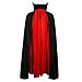Jila Adult Devil Vampire Costume Cloak Medieval Long Black Red Reversible Halloween Cosplay Cape (L 48