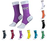 Muay Thai Ankle Support Special Ankle Support Protector Brace Food Guard Protection Boxing Kickboxing Muay Thai Achilles Tendon Support Pain Support Different Colors and Sizes (PAIR) (Purple, Small)