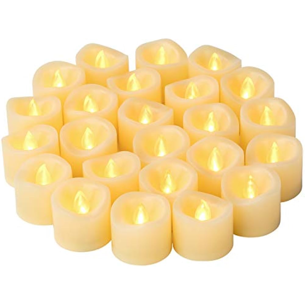Led Flameless Flickering Votive Tea Lights Candles Battery Powered Set