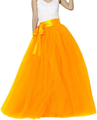 Lisong Women Floor Length Bowknot Tulle Party Evening Skirt