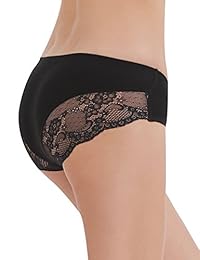 LIQQY paquete de 3 bragas de encaje de algodón sin costuras, para mujer