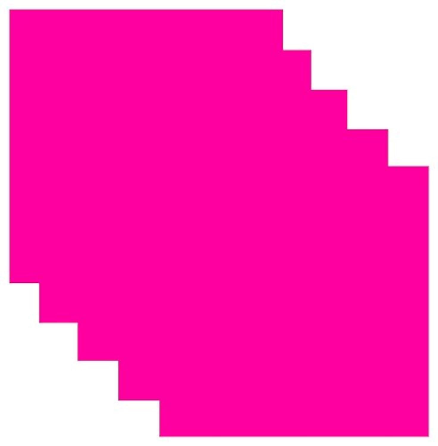 Siser EasyWeed Heat Transfer Vinyl HTV for T-Shirts 12 x 12 Inches 5 Precut Sheets (Fluorescent Pink)