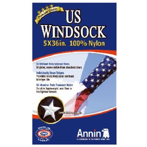 PREMIUM NYLON USA WINDSOCK FEATURING EMBROIDERED STARS