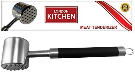Meat Tenderizer - 18/10 Stainless Steel with Ergonomic Non Slip Grip - Dishwasher Safe - Hanger Loop for Easy Storage – By London Kitchen