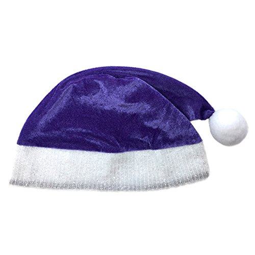Adult Purple Plush Santa Hat ~ Xmas Christmas Costume Party Accessory
