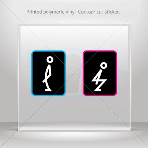 Decal Stickers Wc Restroom Sign Men Woman Tablet Laptop Weatherproof S (6 X 4.50 Inches)