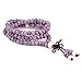 Tibetan Buddhist Vintage Style 108 Porcelain Prayer Beads Wrist Meditation Mala Bracelet (Purple)