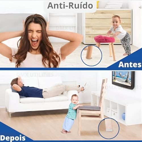 Kit 50 Feltro Adesivo Protetor para Pé de Cadeira, Sofá e Móveis Pesados Proteção e Durabilidade Ideal, Antideslizante Quadrado