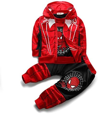 White Set Spiderman Pajamas, Spiderman Sports Suit 3 Pieces Tracksuits S-XL Jacket and Pants and Vest