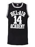 MOLPE Smith #14 Bel Air Academy Black Basketball Jersey S-XXXL, 90S Clothing for Men, Stitched Letters and Numbers