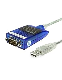 gearmo USB RS-232 Serial Adapter con indicadores LED Windows 10, 8, 7, Vista, XP, 2000 Apoyo