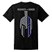 GunShowTees Men's Back The Blue/Spartan American Flag Police Lives Matter Shirt, Medium, Black