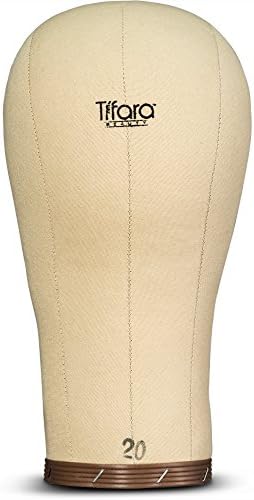 Tifara Beauty Professional Canvas Cork Mannequin Block Head Wig Display with Mount Hole, 11.5โ Long Neck (20')