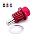 Magnetic Oil Drain Plug Magnetic Sump Drain Nut Oil Drain Bolt (16x1.5,Red)