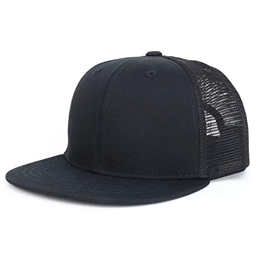 ArmycrewYouth Stylish Flat Bill Structured Mesh Back Snapback Trucker Cap