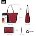 Women's Satchel Large Tote Bags - U+U Handbags Leather Shoulder Bag Top Handle Hobo Bag Shopping Work fit 15.6 inch Wine Red