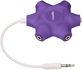 AmazonBasics 5-Way Multi Headphone Audio Splitter Connector, Purple