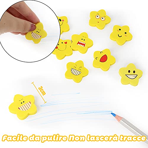 Koogel 100 Pcs Smile Novelty Erasers, Smile Rubber Erasers for Kids Party Favour Party Bag Fillers School Prize Reward