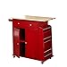 Target Marketing Systems Sonoma Kitchen Island Cart Storage with 2 Drawers, 1 Cabinet, Towel & Spice Rack, Rubberwood Top Organizer Breakfast Bar with Wheels, 18