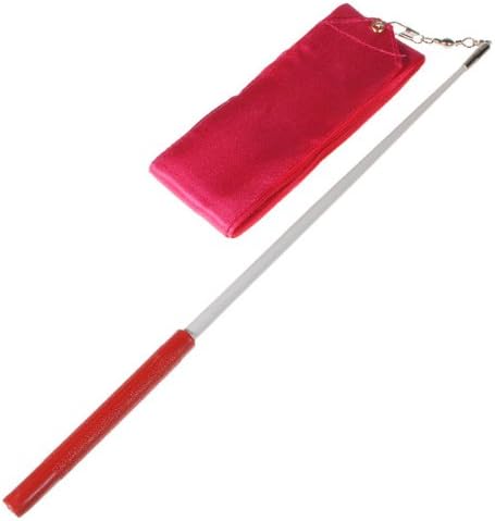 Homeking 4M Gym Dance Ribbon Streamer Baton Twirling Rod Rhythmic Art Gymnastic Hot Pink