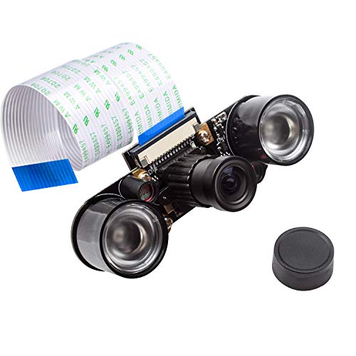 Smraza Camera Module for Raspberry Pi 4 with 5MP 1080p OV5647 Video Webcam Supports Night Vision Camera Module Compatible with Raspberry Pi 3 B+ / 3B / 2 Model B B+