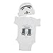Vestys Storm Trooper Pooper Star Wars Baby Set of A Beanie and A One Piece Bodysuit (6 Months)
