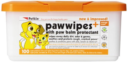 Petkin patte lingettes, parfum Orange, Pack de 100-comte