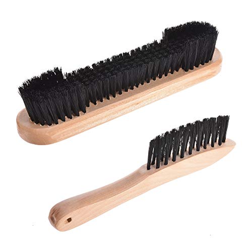 Feeko Pool Table Brush, 2pcs Solid Wood Billiard Table and Iron Brush Rail Brush Snooker Cloth Cleaner
