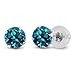 Gem Stone King 14K White Gold London Blue Topaz 4 Prong Women's Stud Earrings For Women Men (1.10 Cttw, Gemstone Birthstone, Round 5MM)