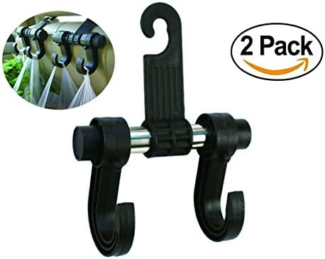 Attisstore Car Headrest Hook, Car Hooks for Purse - Strong And Durable Backseat Headrest Hanger Storage For Handbags and Grocery Bags,Vehicle Car Seat Back Headrest Bottle Holder, Pack of 2
