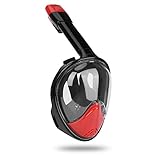 Snorkel Mask 2018 Upgraded Version 180° Panoramic View Easy Breath Full Face Snorkeling Mask with Action Camera Mount Anti-Fog Anti-Leak Snorkel Set for Men and Women with Waterproof Phone Bag