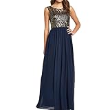 Sue&Joe Women's Open Back Dress Sleeveless Metallic Lace Crochet Pleated Dresses
