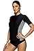 ATTRACO Womens Rash Gurad Shirt Short Sleeve Sun Protected Swim Shirt
