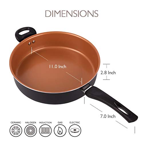4 MICHELANGELO+Skillet+Ceramic+Nonstick+Induction