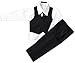 Black n Bianco Boys Suit with Tie for Toddlers and Infants. (X-Large 18-24 Months, Black)
