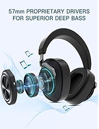 Bluedio T6 (Turbine) Auriculares Bluetooth con cancelación de ruido activa con control de voz, auriculares estéreo inalámbricos con cable para auriculares con micrófono integrado, 25 horas de tiempo de reproducción para teléfono celular, TV, PC
