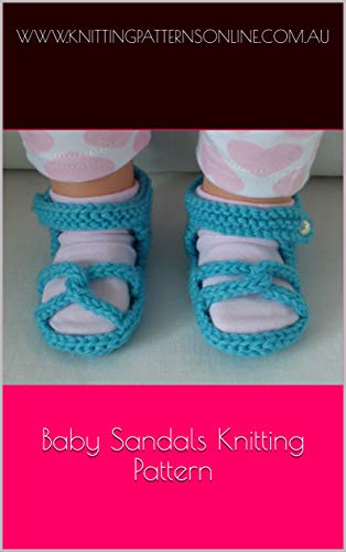 Baby sandals with linked toe straps knitting pattern - Linda